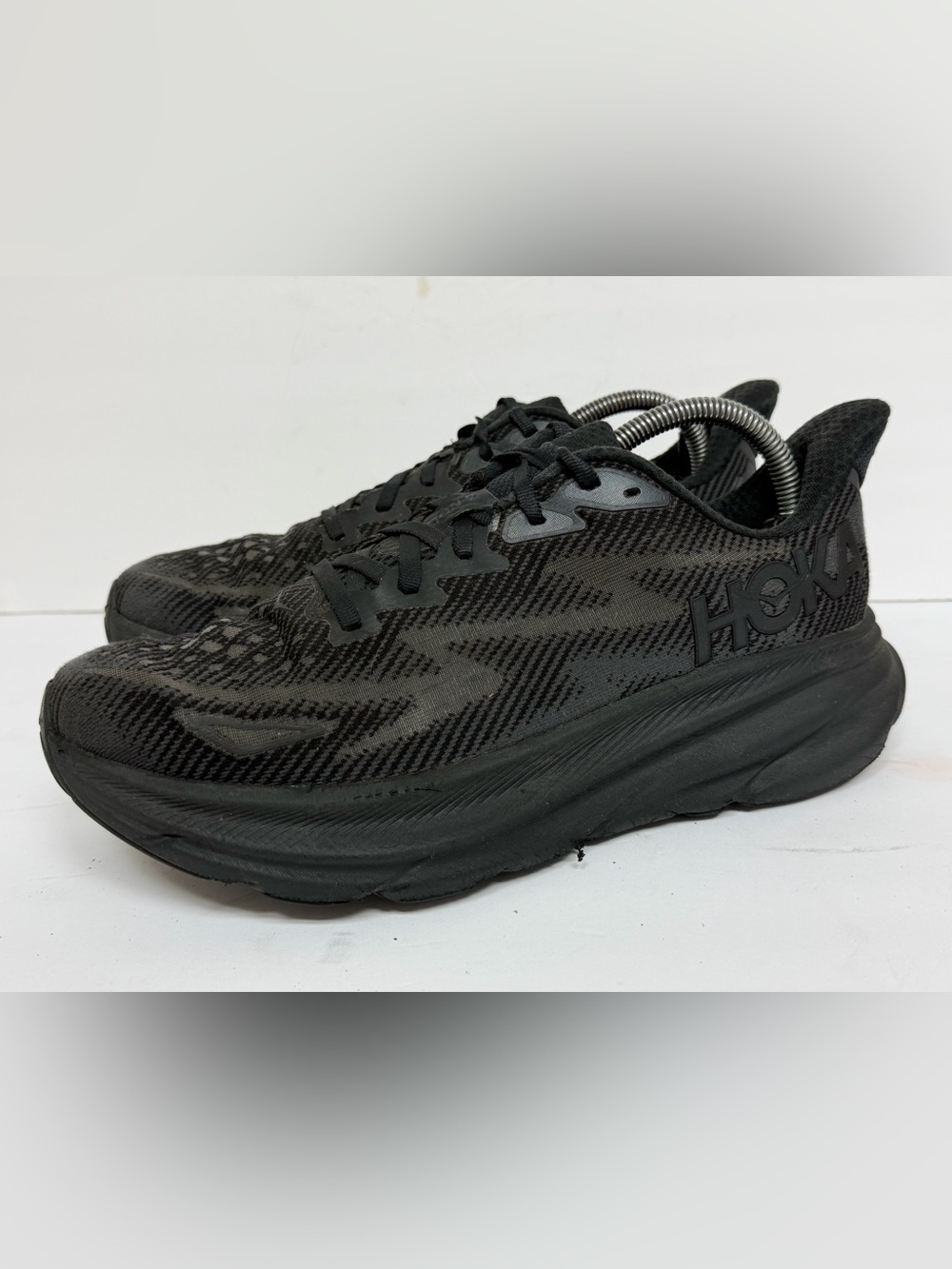 Hoka Sneakers Womens Size 10 B Clifton 9 Running Shoes 1127896 BBLC Black